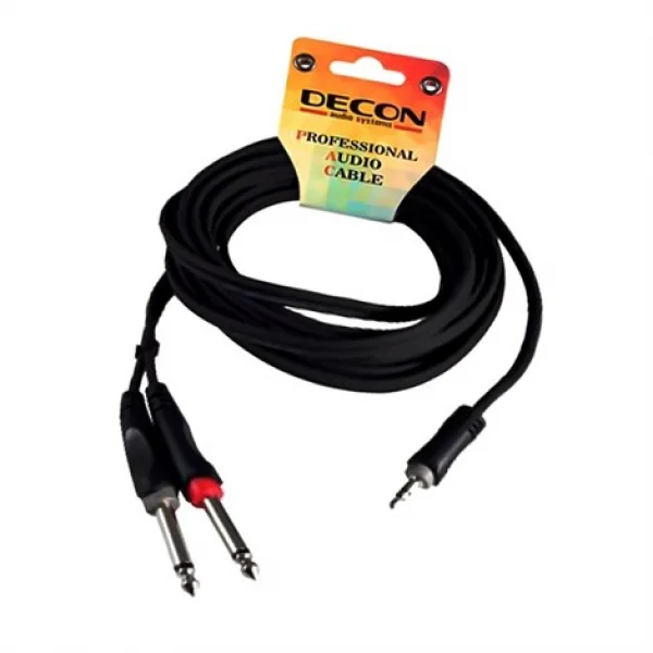 Decon DC-130L3 Aux Kablosu 2x6.3 mm. Jak to 3.5 mm. Stereo Jak. 1.5 metre