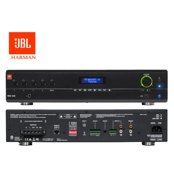 JBL VMA 1240 240W/100V Mixer-Ampli, Bluetooth/USB