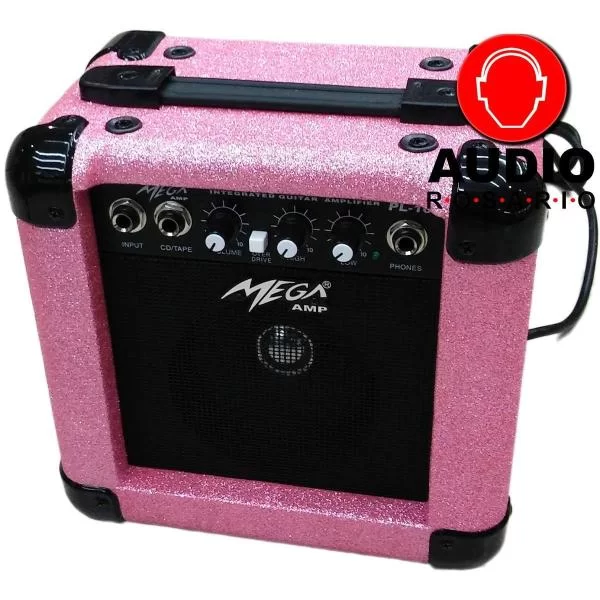 Mega PL10PKS 8W Gitar Amplifikatörü (Simli Pembe)