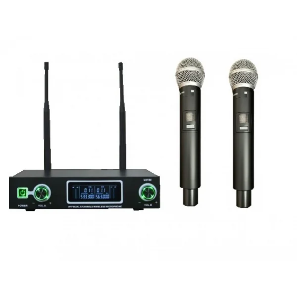 Mickle U-2100EE Çift EL Kablosuz Mikrofon Seti, 2x50 Kanal