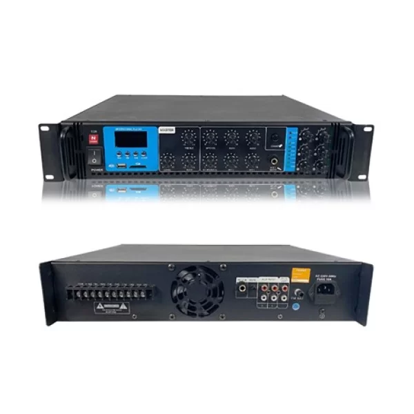 Nwork T-250 250W/100V 6-zone Mixer-Ampli, Usb/Sd/Bluetooth Player
