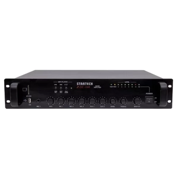 Omcron ASC 160 160W/100V Mixer-Amplifier, USB/SD/Bluetooth, EMC 24V AC/DC
