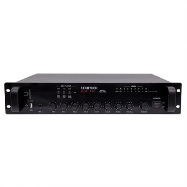 Omcron ASC-250 250W/100V Mixer-Amplifier, USB/SD, EMC 24V AC/DC