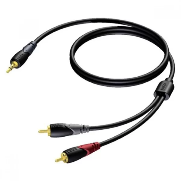 Procab CLA711/3 3 metre AUX Kablosu, PC ve Mobil, Çift RCA to 3,5mm