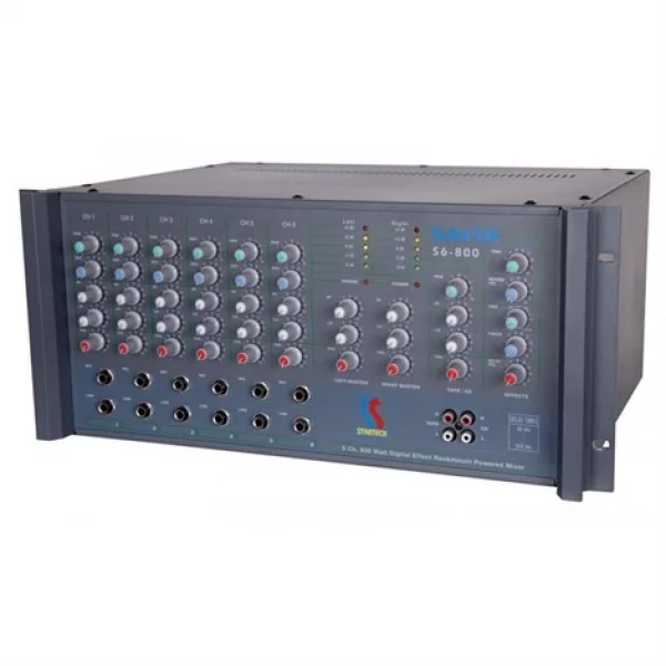 Startech SAFIR S6-800-USB-100V 6 Kanal Mixer-Amplifier 2x400W/100V USB Bluetooth