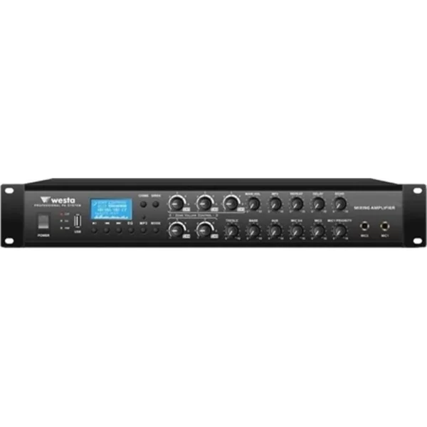 WESTA WM-350UT 350W/100V Mixer-Ampli | 6 Bölge Ses Ayarlı | Bluetooth USB