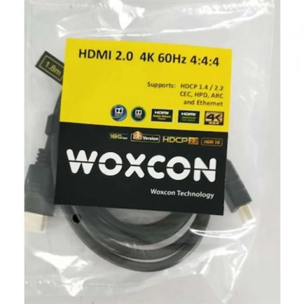 WOX WX-HDMI20-0018 1,8 metre HDMI Kablo, 4K @ 60Hz 4:4:4 18G HDMI2.0 1,8-Metre