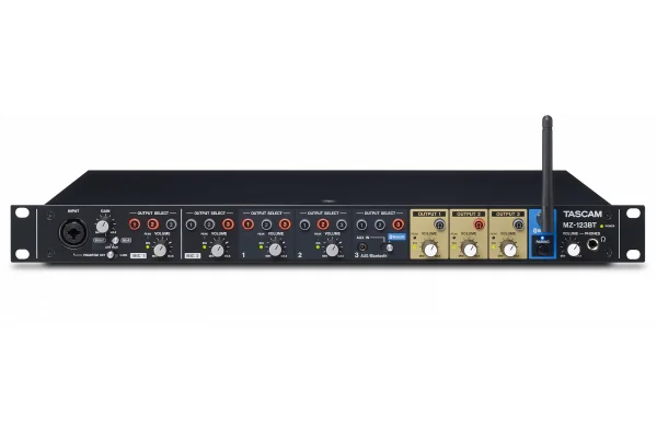 Tascam MZ-123BT Compact Multi-Zone Audio Mixer with Bluetooth, 19, 1U