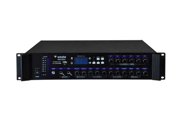 WESTA WM-2350U 350W/100V Mixer-Amplifier 6-zone Usb/Sd/Mp3 Player, IOS, Android APP Control