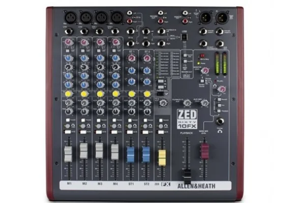 Allen & Heath ZED60-10Fx 8 Kanal (4 Mono / 2 Stereo) Analog Deck Mikser