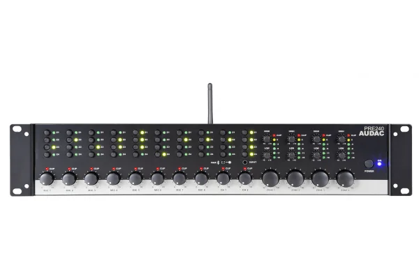 Audac PRE240 | 4-zone 10 Kanal Stereo Preamplifier Mixer | Bluetooth 4.2