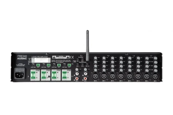 Audac PRE240 | 4-zone 10 Kanal Stereo Preamplifier Mixer | Bluetooth 4.2