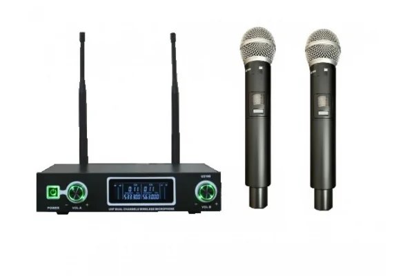 Mickle U-2100EE Çift EL Kablosuz Mikrofon Seti, 2x50 Kanal