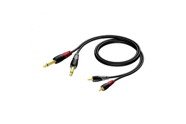 Procab CLA631/3 Çift Mono 6,3mm Jak to Çift RCA Aux Kablo 3-metre