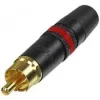 Rean RF2C-AU-2 RCA plug, gold plated contacts RF2C-AU-2 : nickel shell, red boot RF2C-AU-0 : nickel shell, black boot