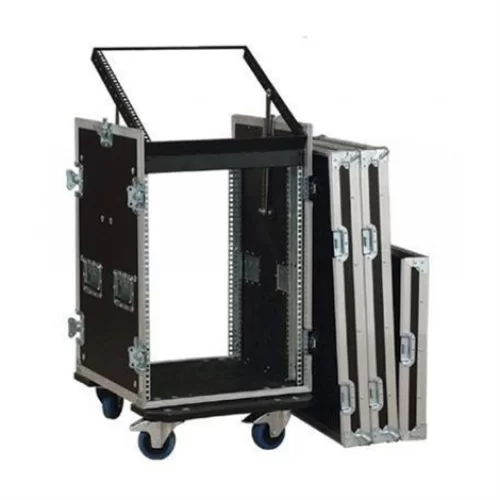 Metex 19-MIX-SAB-TKL-12U 12U 19 Hardcase, üç Kapaklı, Mixer üniteli, Sabit Raylı Tekerli