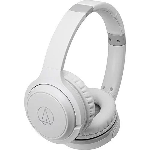 Audio Technica ATH-S200BTWH Wireless Headphones, Omni condenser Mic, Bluetooth, WHITE