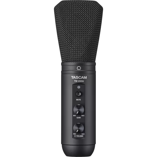 Tascam TM-250U USB Condenser Mikrofon for personal Podcasting , Super-cardioid , Headphone out, Samplerate 16 Bit/44,1kHz o. 48kHz