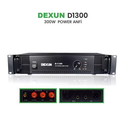 Dexun D-1400 400W/100V Power Amfi