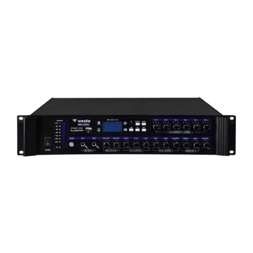 WESTA WM-2250U 250W/100V Mixer-Ampli 6-zone Usb/Sd/BT Player