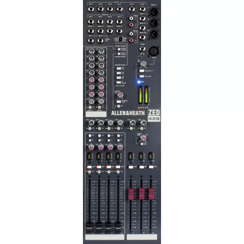 Allen Heath Zed428  28 Kanal (24 Mono / 2 Stereo) Analog Deck Mixer 6 Aux