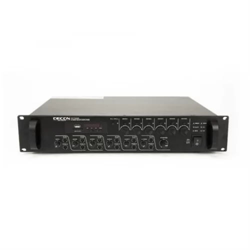 Decon DP-7606S 6-zone 400W/100V Mixer-Ampli, SD/USB/Bluetooth/FM Player, 2 Line, 4 Mikrofon, DP-4012 ile kullanılır.