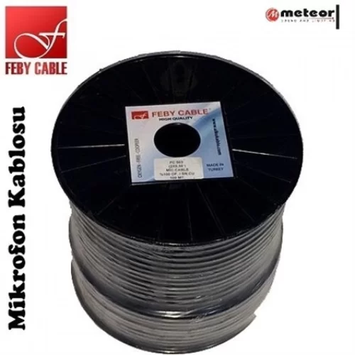 FEBY MIC 022/BLACK 2x0,22mm Black Mikrofon Cable