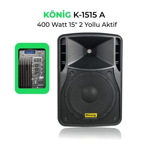 König K-1515 A 15 200/400-watt Aktif Kabin Hoparlör