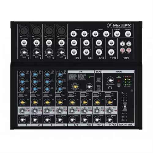Mackie MIX12FX Stüdyo Mikseri, 12 Giriş 4 Kanal Mono - 4 Kanal Stereo, 12 Efekt Seçeneği