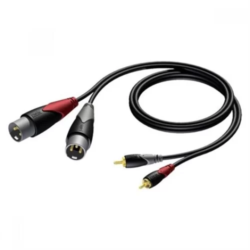 Procab CLA701/3 çift RCA( tos) jaktan çift XLR erkek jaka, 3.0 Metre kablo