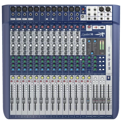 Soundcraft Signature-16 16 Kanal Live Mixer 16 Kanal, 4 Aux, Usb, Efekt, Rack mountable