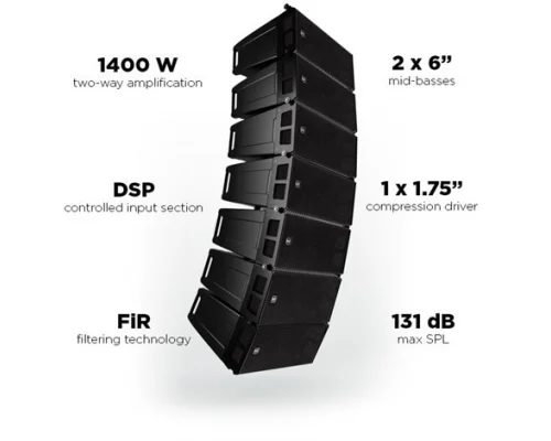 RCF HDL 6-A 2x6 Aktif Line Array Module, 1400W