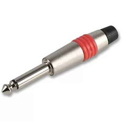 Rean NYS224C-2 6,3mm Mono Jack, 2 Pin Kablo Tpi Nikel Konnektör ,RED