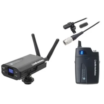 Audio Technica ATW-1701P1 Receiver With Atw-T1001 Beltpack Transmitter And Atr35Cw Lavalier Mikrofon Set, 2.4 Ghz