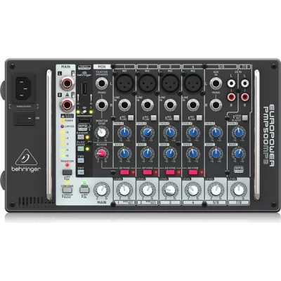 Behringer PMP500MP3 Ultra-Compact 500-Watt 8-Kanal Powered Mixer with MP3 Player, Reverb and Wireless Option
