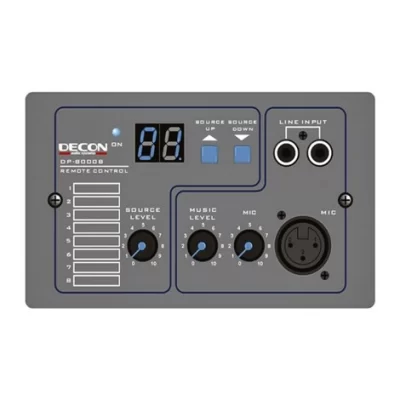 Decon DP-8000B Uzaktan kontrol paneli, 1 mikrofon 1 line girişi, Volume kontrol (DP-8000 ile kullanılır.)