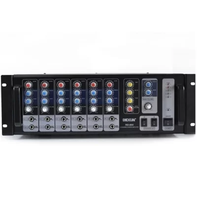 Dexun RD800T Mixer-Ampli, 6 Kanal 800W/100V Usb/Sd & Digital Reverb, iç/dış