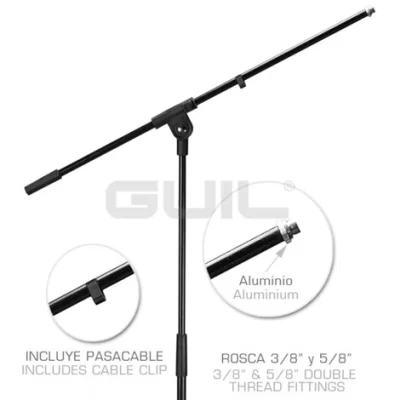 GUIL PM-22 Mikrofon stand with telescopic boom arm