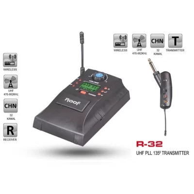 ROOF R32L Kablosuz Enstruman Mikrofonu Seti 791 mhz