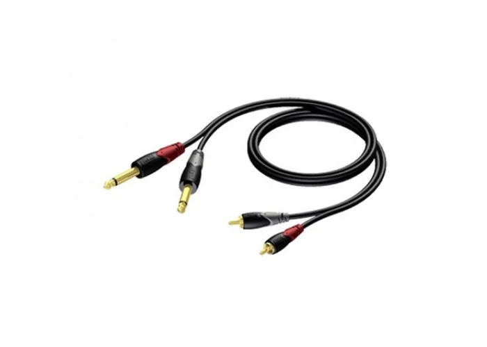 Procab CLA631/3 Çift Mono 6,3mm Jak to Çift RCA Aux Kablo 3-metre