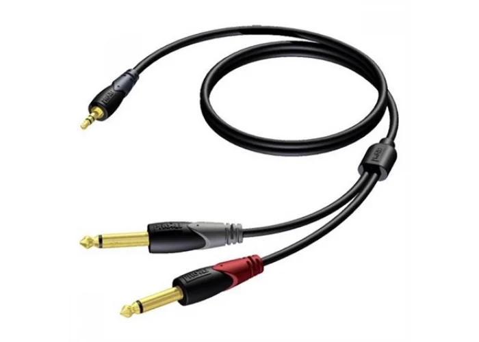 Procab CLA713/3 çift 6,3mm Mono jaktan tekli 3,5mm Stereo mini jaka,3.0 Metre kablo