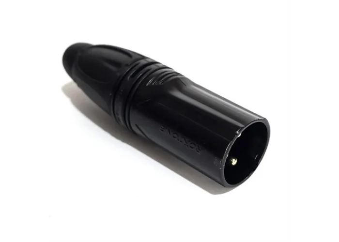 Roxtone RX3M-BG 3 Pin Erkek XLR Kablo Tipi, Altın Kaplama Kontak, Black