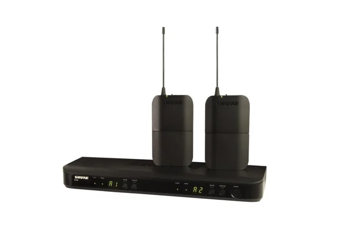SHURE BLX188 Çift Mikrofonlu Kablosuz Enstrüman Mikrofonu Seti Receiver + 2 x Betpack + WA302 Kablo