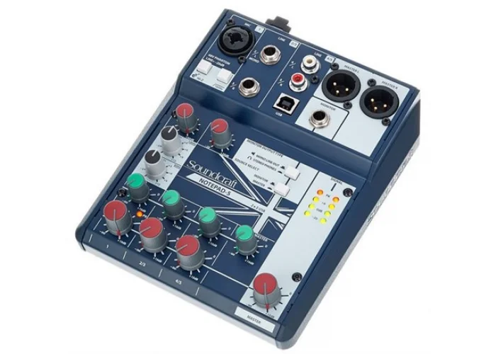 Soundcraft Notepad-5 5 Kanal Analog Mikser 1 Mono & 2 St,2 Rca Giriş,Usb Pc Bağlantısı