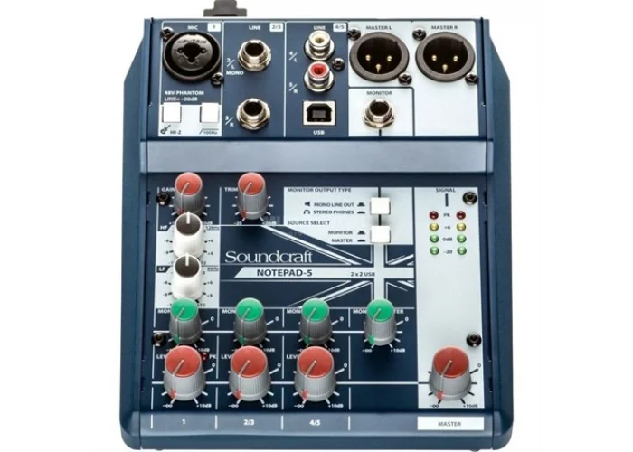 Soundcraft Notepad-5 5 Kanal Analog Mikser 1 Mono & 2 St,2 Rca Giriş,Usb Pc Bağlantısı
