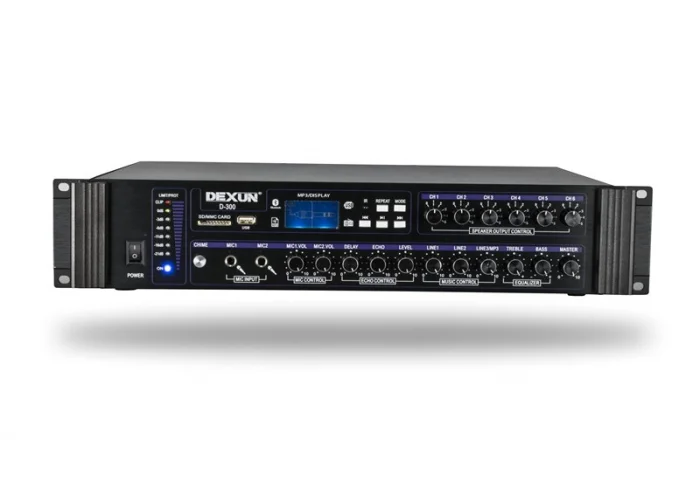 Dexun D300 Mixer-Amplifier 120W/100V 6-volüm kontrol, USB/BT