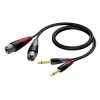 Procab CLA708/1.5 2 x XLR male - 2 x 6.3 mm Jack male mono, 1.5 Metre kablo