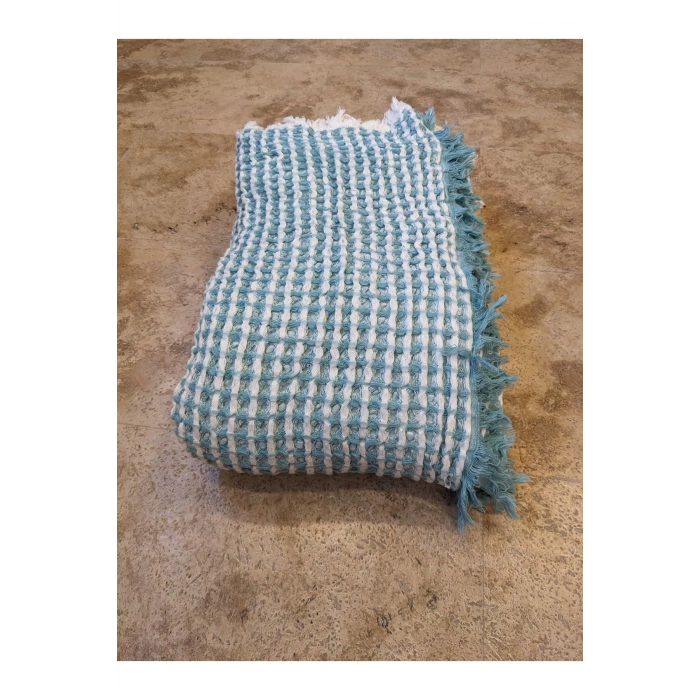 Kalın Waffle Pike Su Yeşili-Beyaz