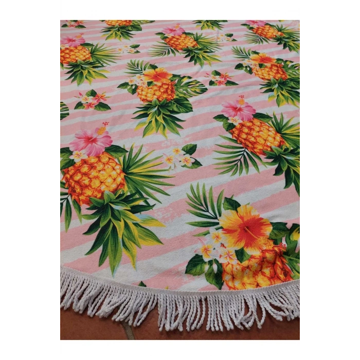 Yuvarlak Plaj Havlusu Ananas 150cm