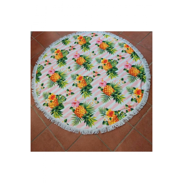 Yuvarlak Plaj Havlusu Ananas 150cm